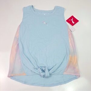 Puma Girls Blue with Mesh sides Tank Top Front Tie Sz Large 12/14 NWT